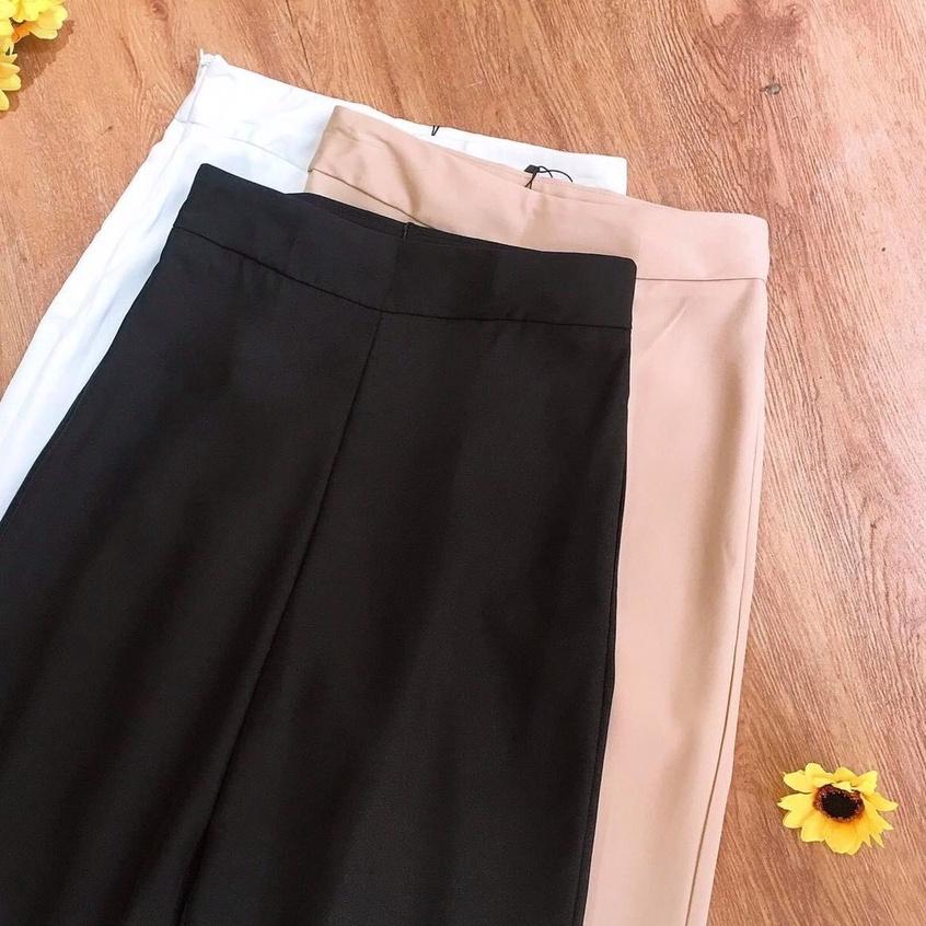 Quần culottes ống rộng nữ chất dày đẹp siêu hack chân