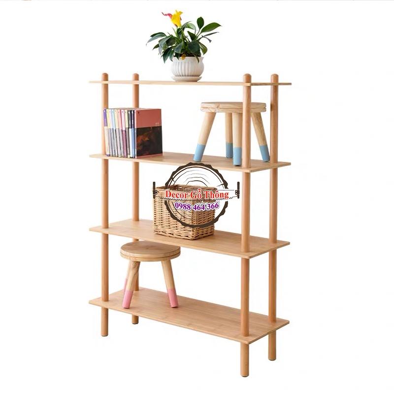 Kệ gỗ đẹp 30x60 cao 2 3 4 tầng để nhiều đồ cho gia đình
