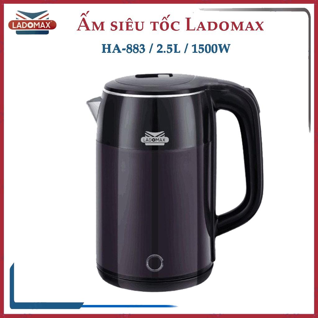 Ấm siêu tốc 2 lớp Ladomax HA-883 dung tích 2.5L, Công suất 1500W, lòng ấm inox 304 không hoen rỉ - Hàng chính hãng