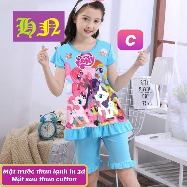 Đồ bộ bé gái lửng tà xòe hình Pony từ 10-42kg - thun cotton - Giặt không vỡ hình- Hương Nhiên