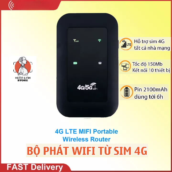 Bộ Phát WiFi 4G/5G LTE - Bộ Phát Wifi Di Động 4G/5G LTE - Tốc Độ 150Mb Hỗ Trợ Tất Cả Nhà Mạng - Hàng Chính Hãng