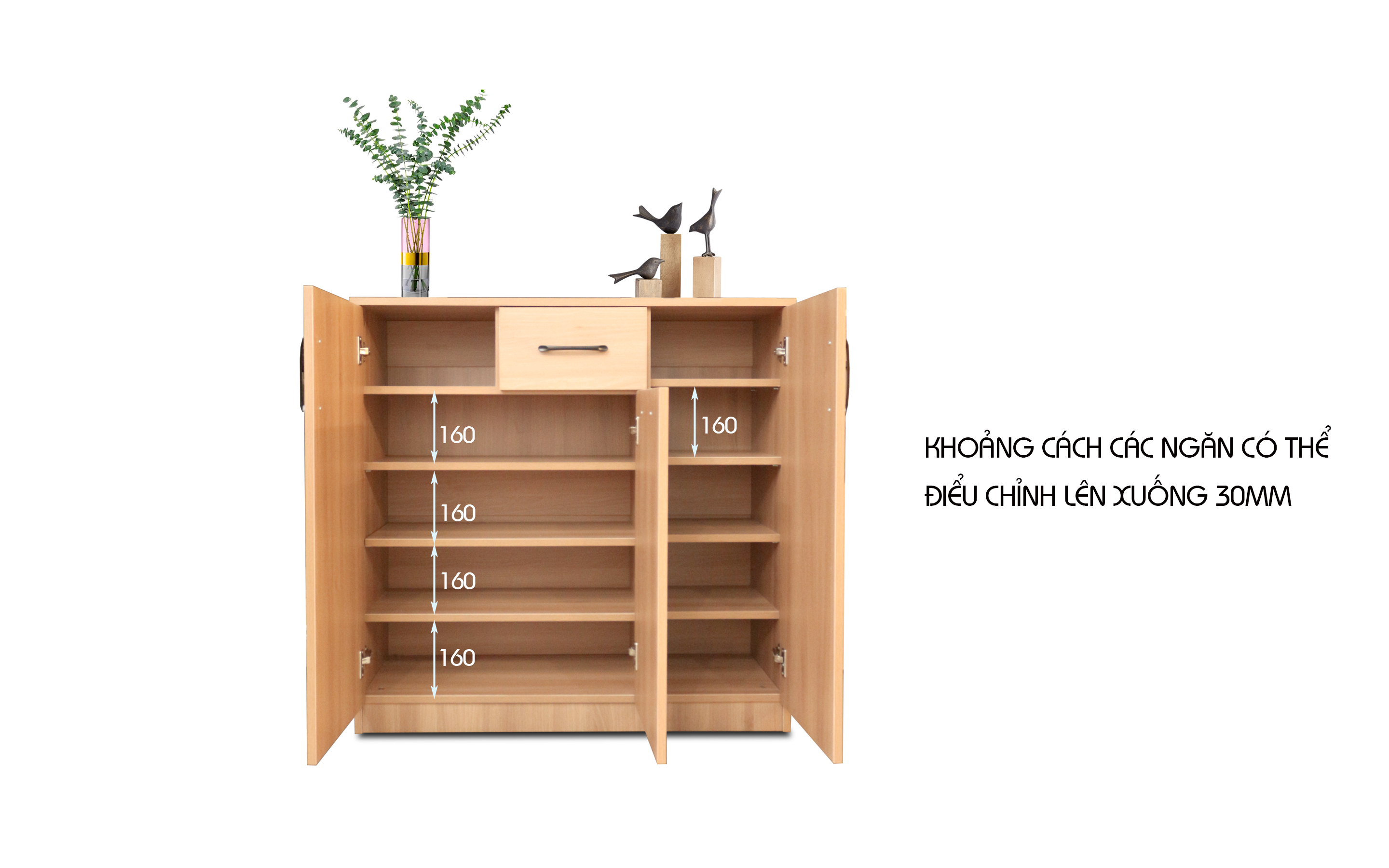 TỦ GIÀY THỊNH PHÁT 06 1M X 1M GỖ CÔNG NGHIỆP MDF