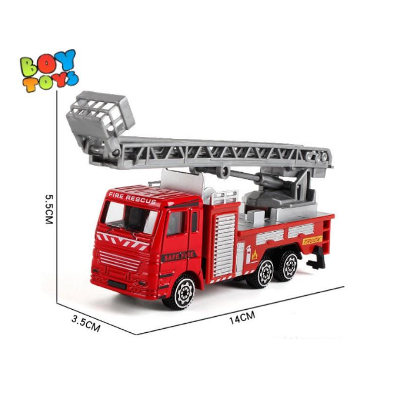 Bộ đồ chơi xe cứu hỏa có cầu thang Rescue Team hợp kim size 14cm để bé vui chơi