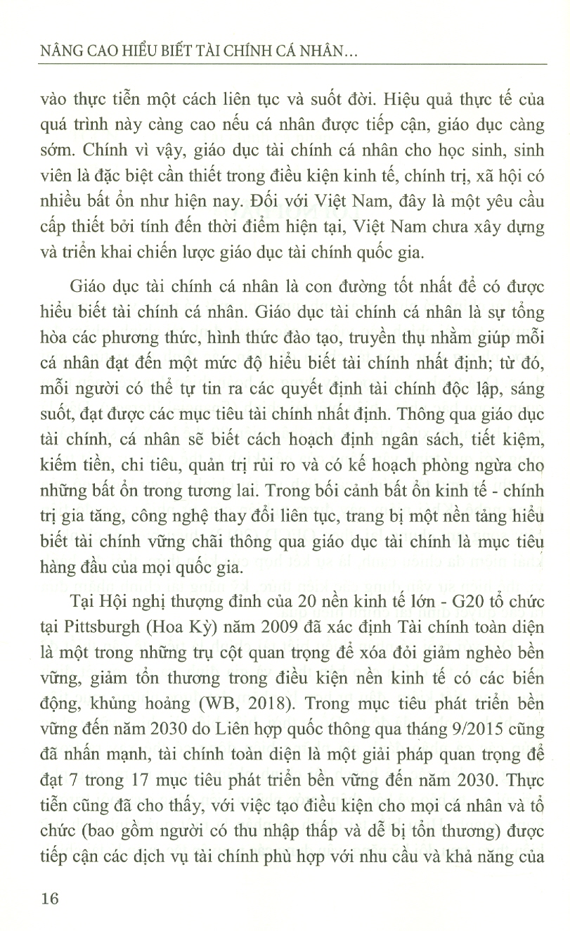 Nâng Cao Hiểu Biết Tài Chính Cá Nhân Cho Sinh Viên - Hướng Đến Mục Tiêu Tài Chính Toàn Diện (Sách chuyên khảo)