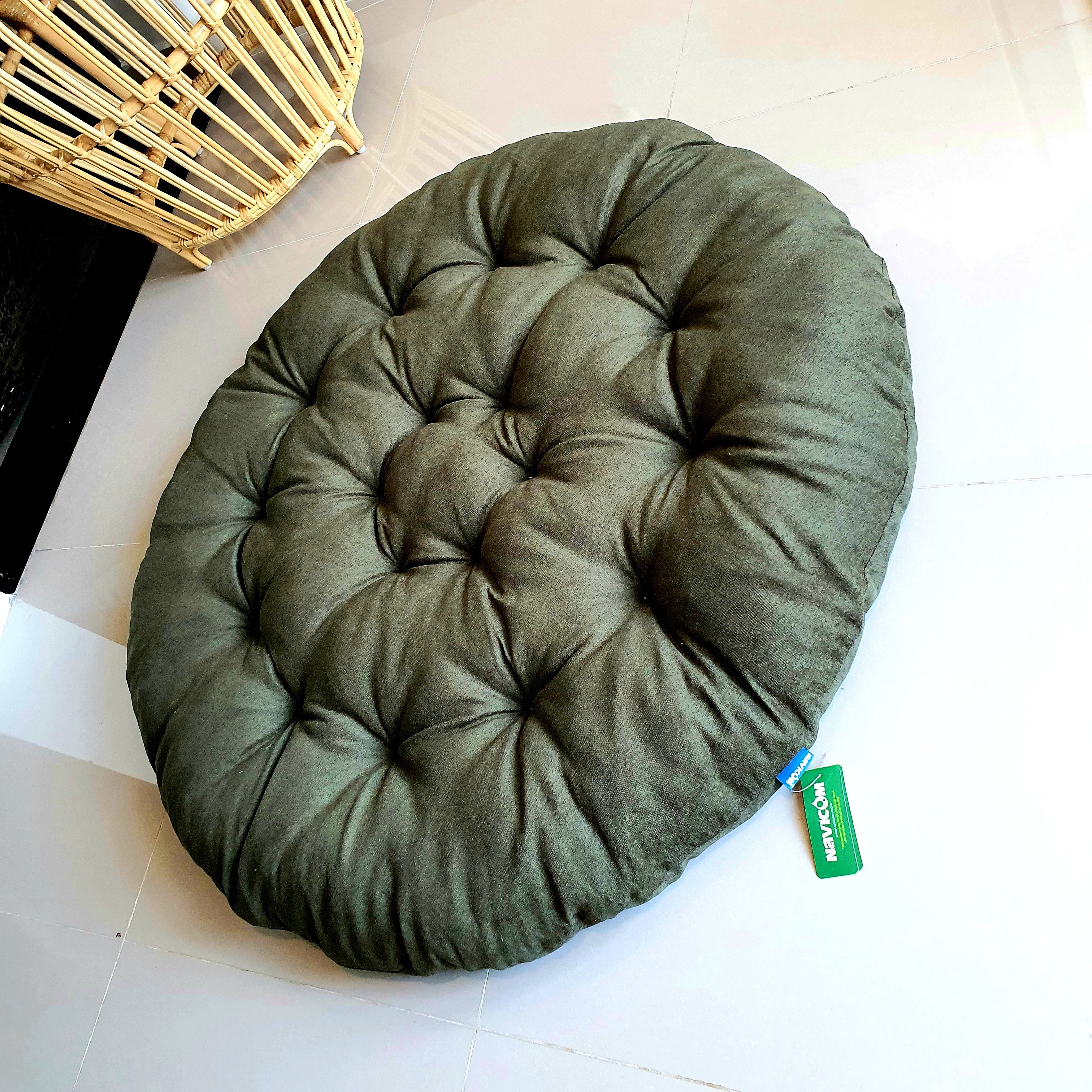 Ghế thư giãn papasan cao cấp (  vải bố xanh rêu)