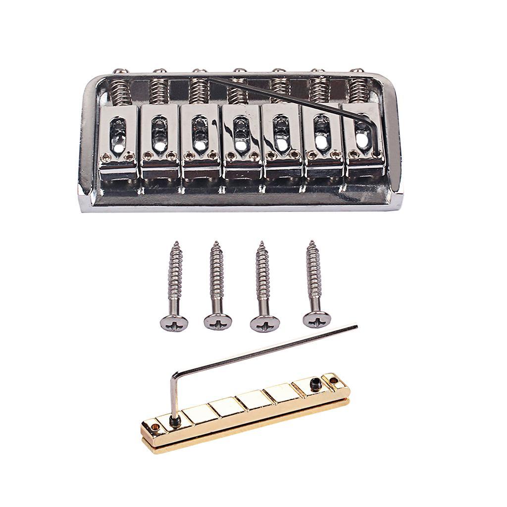 Exquisite Guitar Fixed Bridge With Brass Nut Set For 7 String Guitar Accessories DIY