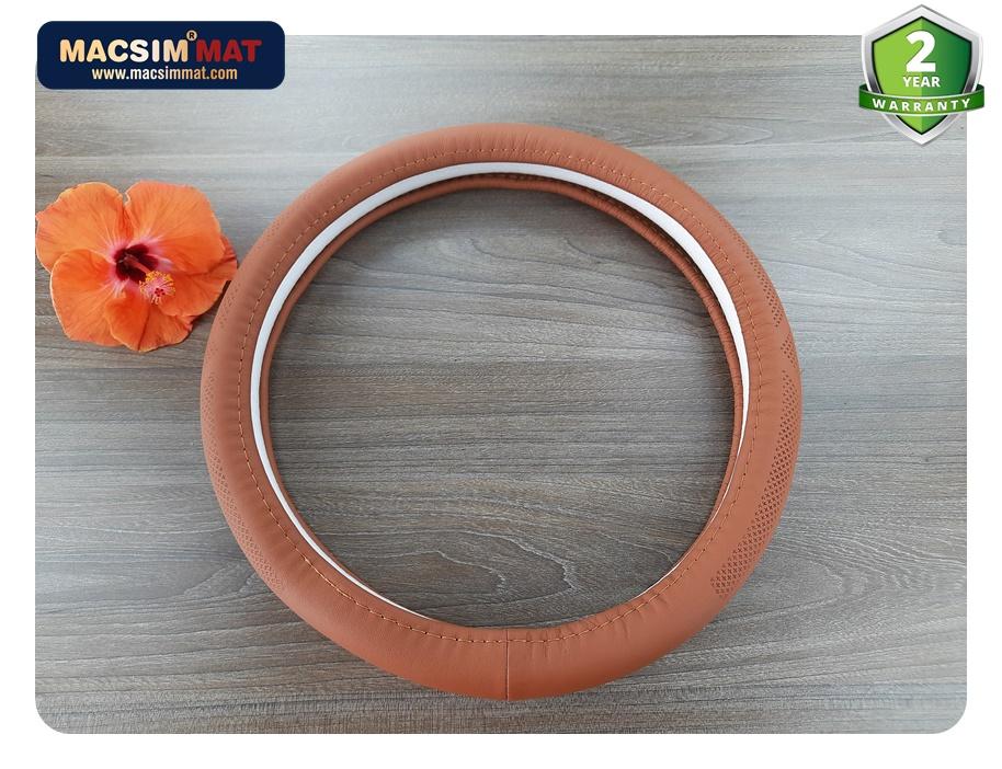 Bọc vô lăng cao cấp Cadillac chất liệu da thật - Khâu tay 100% size M-nhãn hiệu Macsim mã 8933