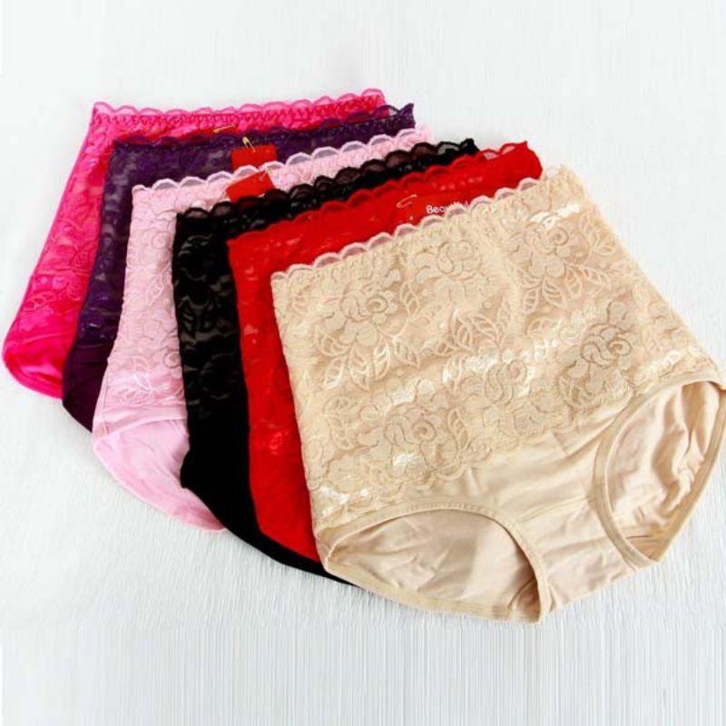 Quần lót gen bụng cotton phốt ren #2015