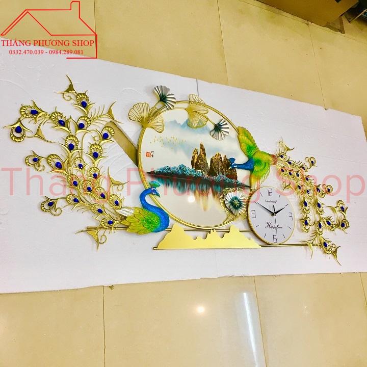 Đồng Hồ Treo Tường - Đồng Hồ Trang Trí Khổng Tước Sum Vầy TP-074-1