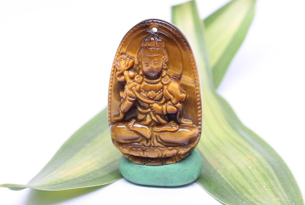 Mặt Dây Chuyền Đại Thế Chí Bồ Tát Đá Mắt Hổ Ngọc Quý Gemstones DTCBTMH