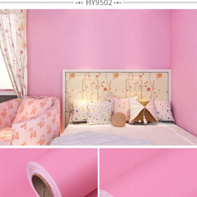 Giấy dán tường săn keo _10m decal dán tường màu trơn có keo sẵn