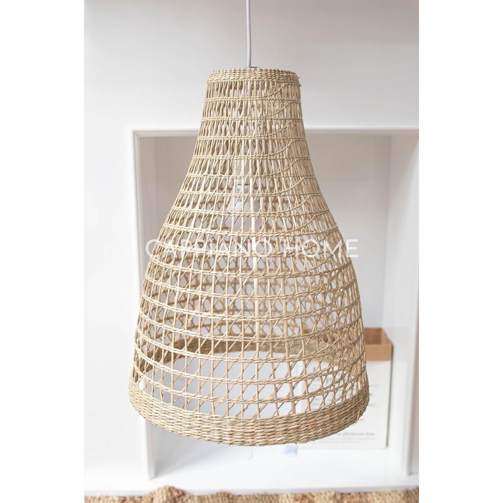 Chui đèn cói decor, đèn treo trang trí nhà hàng, đèn decor phòng khách, chao đèn độc đáo | Cappiano Home