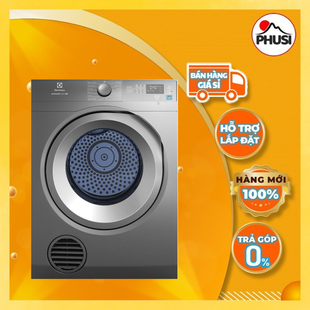 Máy Sấy Thông Hơi Electrolux 8.5 kg EDS854N3SB - Sấy Nhanh 40 Phút - Hàng Chính Hãng - Chỉ Giao HCM