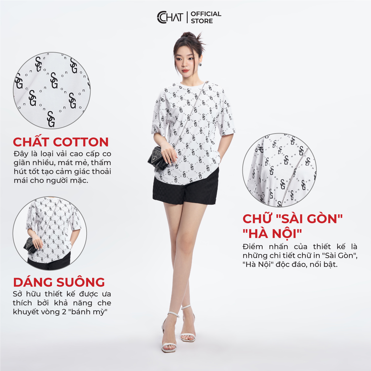 Áo Thun  Freesize In Chữ HaNoi Saigon Chất Cotton Mềm Mịn 13TNY6001SH 13TNY6002SH