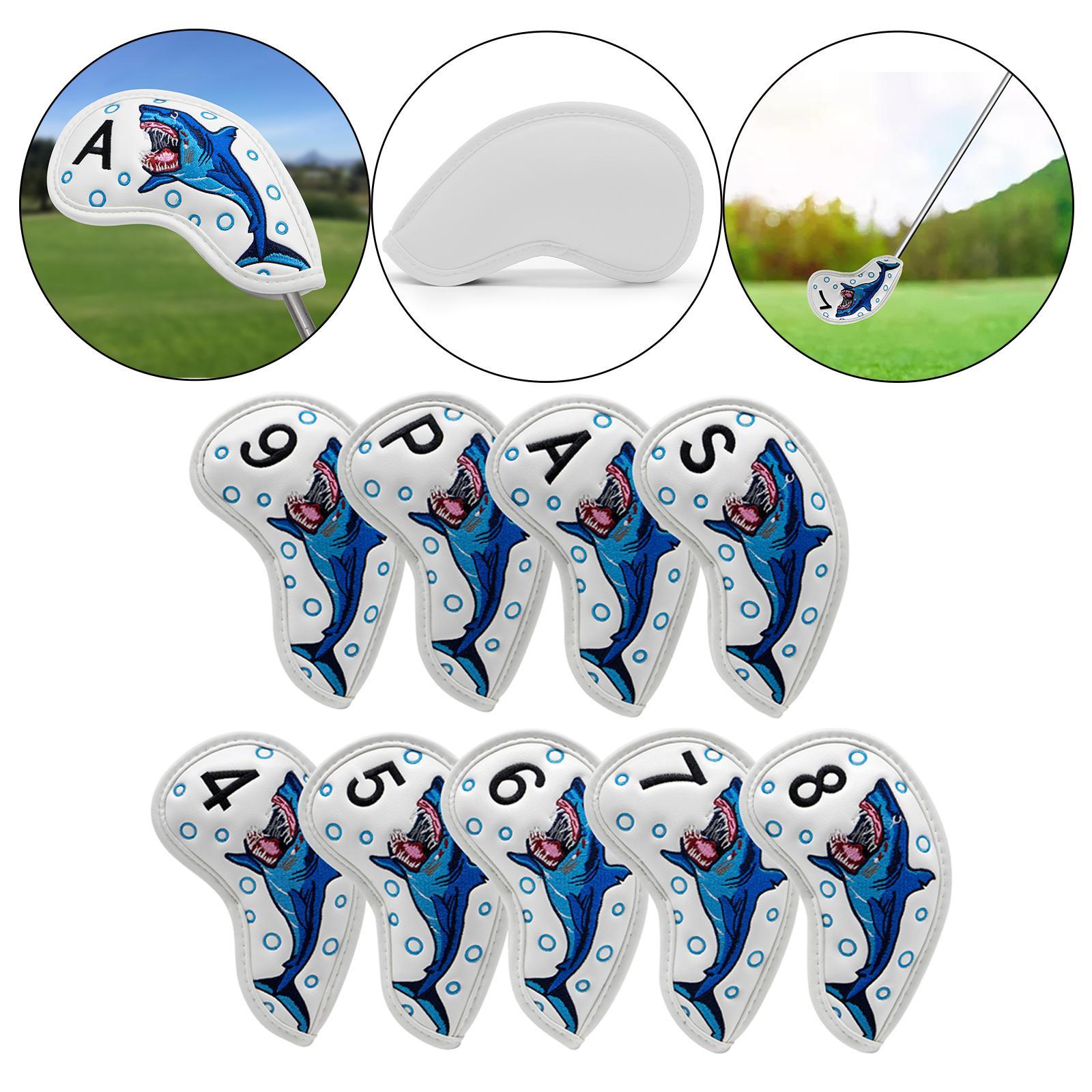 Golf Iron Head Covers PU Leather 9pcs Set Golf Club Protector