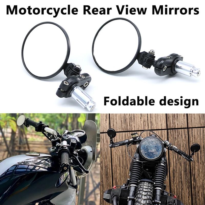 Set 2 gương chiếu hậu tròn 7 / 8 " chuyên dụng cho xe máy Suzuki Kawasaki honda Yamaha