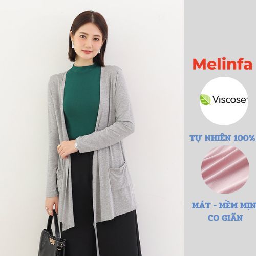 Áo khoác ngoài cardigan dáng dài vải Modal phong cách thanh lịch trẻ trung mã VAA0299