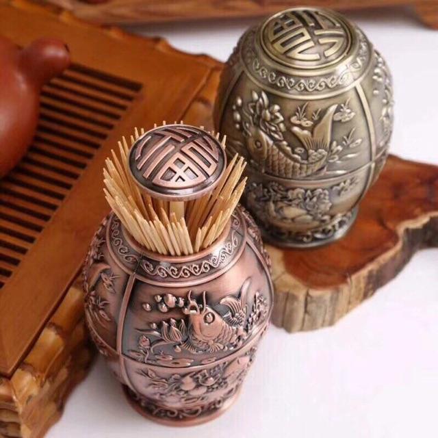 Lọ đựng tăm ĐỒNG phong cách Hoàng gia Nga