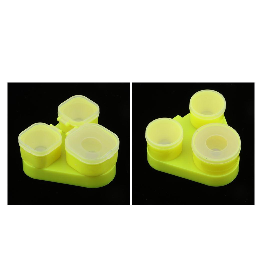 Plastic Pull Bait Plate Bait Tray Fishing Bait Storage Box - Yellow Round / Square Box