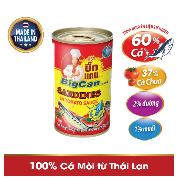 Cá mòi hộp sốt cà chua BigCan 140g