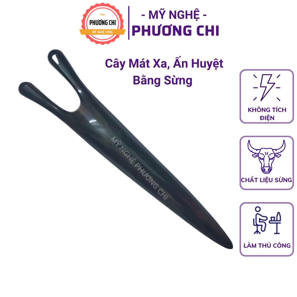 Cây ấn huyệt massage body cột sống bằng sừng trâu, dụng cụ massage mũi | Mỹ Nghệ Phương Chi