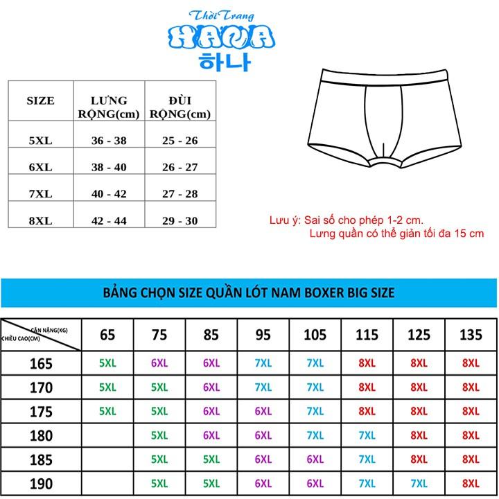 Combo 3 Quần lót nam đùi boxer lụa sữa cao cấp siêu mềm mịn siêu thoáng khí BIG SIZE SIZE LỚN (80 ĐẾN 135 KG)quan chip