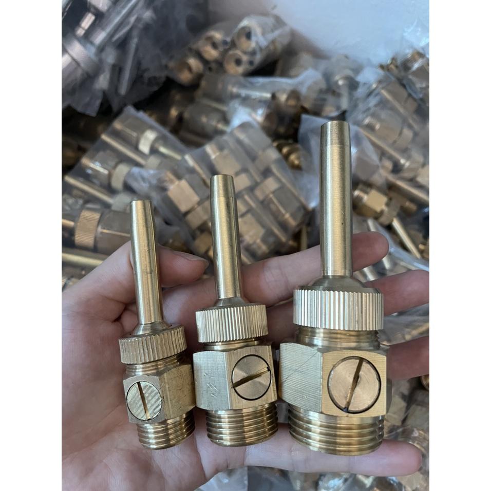 ĐẦU PHUN NƯỚC NGHỆ THUẬT 1 TIA BẰNG ĐỒNG REN NGOÀI 21/27/34mm CÓ CHỈNH ÁP