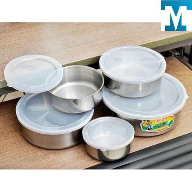 Bộ 5 bát inox đựng thực phẩm đủ kích thước siêu bền