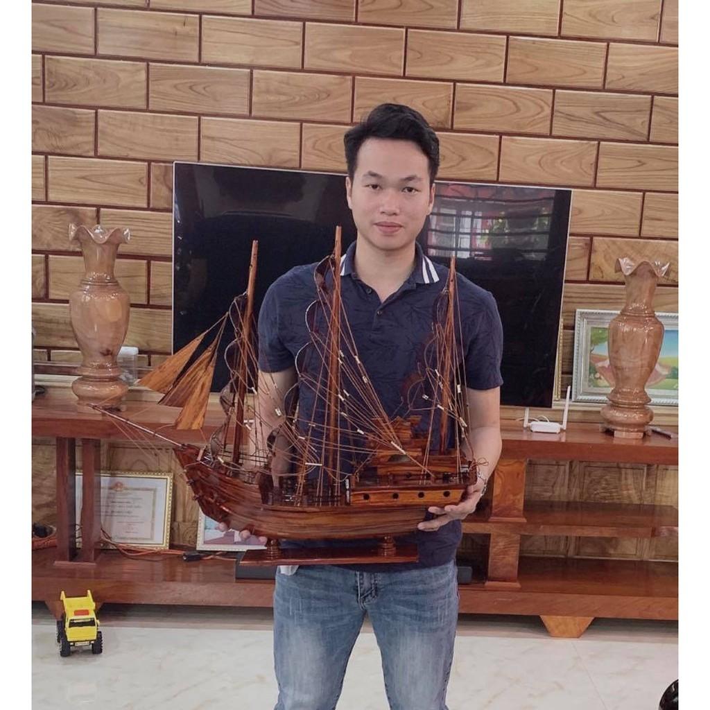 Mô Hình Thuyền Gỗ THÁI LAN Dài 80cm - Gỗ Tràm Bông Vàng