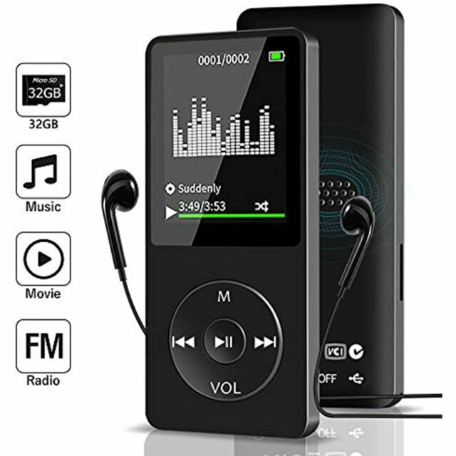 Máy Nghe Nhạc Mp4 bluetooth nghe FM có loa ngoài kèm dây cáp, tai nghe và thẻ nhớ 4G