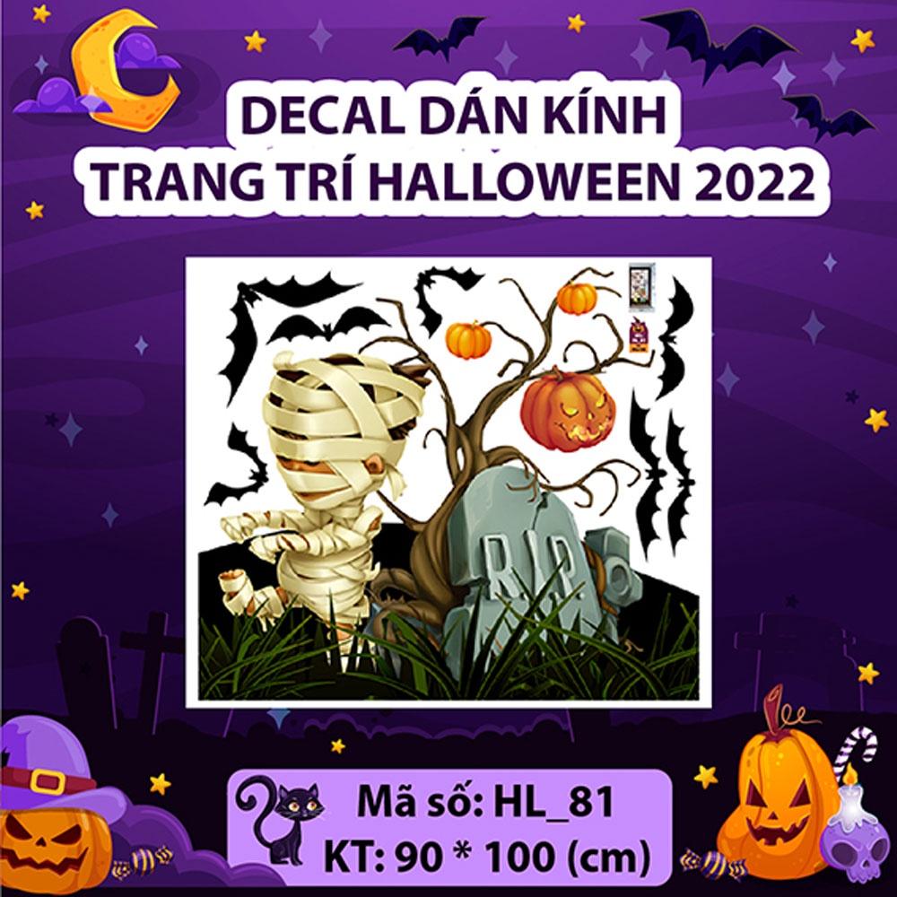 DECAL TRANG TRÍ HALLOWEEN 2022 COMBO ĐÊM HALLOWEEN ĐEN TỐI