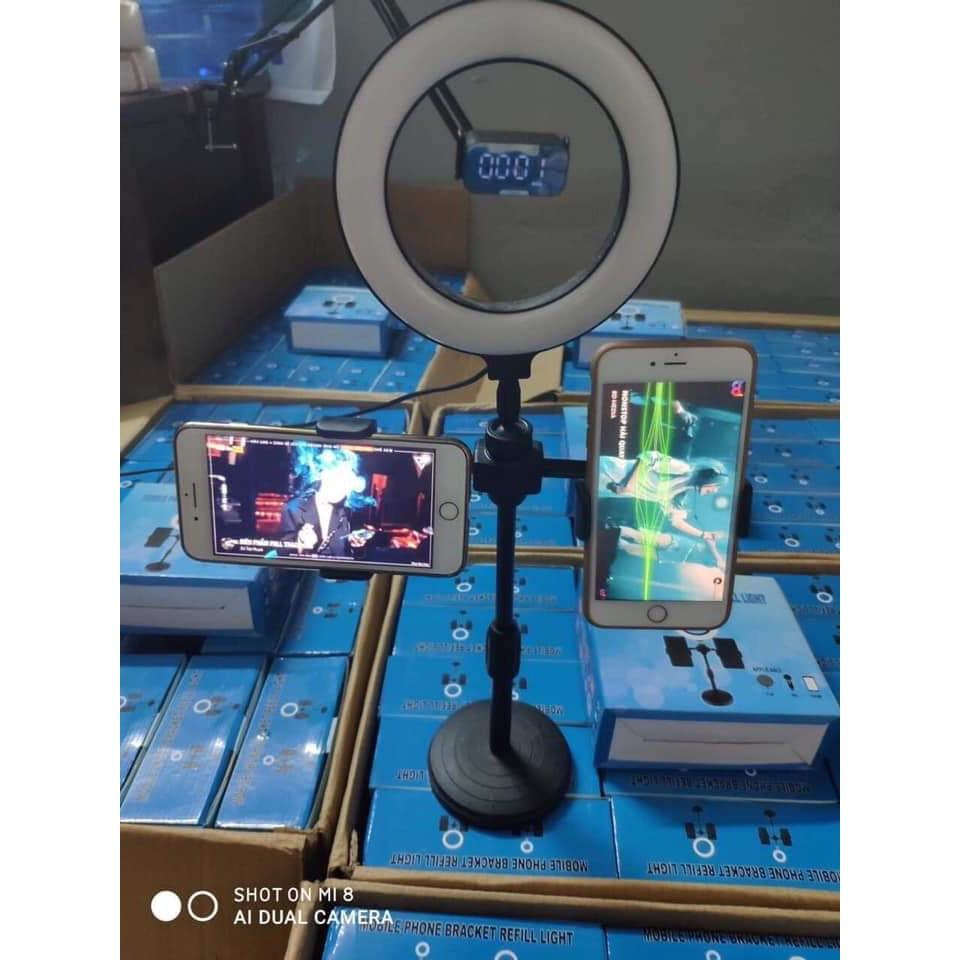 Bộ Đèn Livestream 16cm 2 Kẹp Điện Thoại.