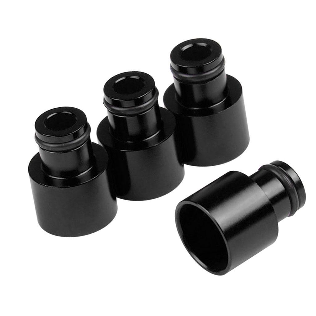 8pcs Fuel Injector Adapters Replace for Car Black+Sliver