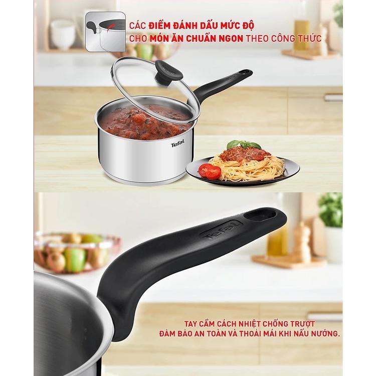 Nồi cán dài/ quánh Tefal Primary 16cm E3082235 - Hàng Chính Hãng