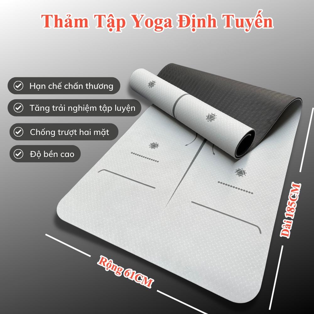 Thảm tập yoga, thảm tập gym 6mm,8mm,10mm,15mm Eco Friendly chống trượt TPE định tuyến 2 lớp T2L