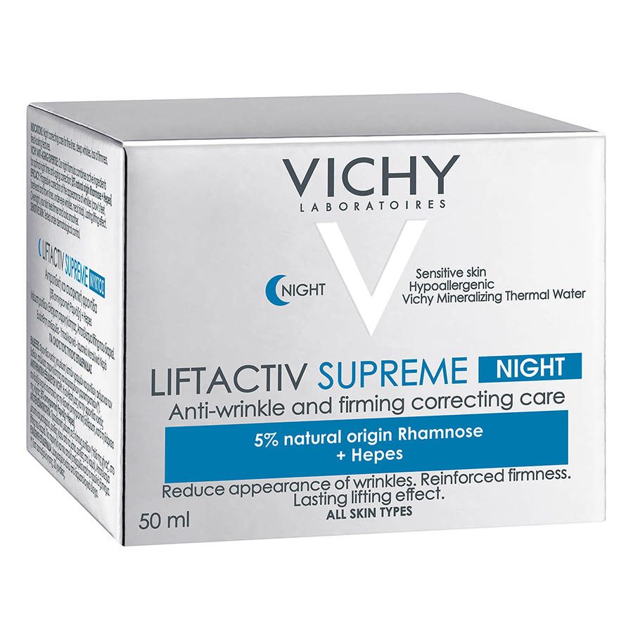 Bộ Chăm Sóc Da Kem Dưỡng Chống Nhăn Và Săn Chắc Da Ban Đêm Vichy Liftactiv Supreme (50Ml)+Nước Khoáng Vichy Mineralizing Water 150Ml