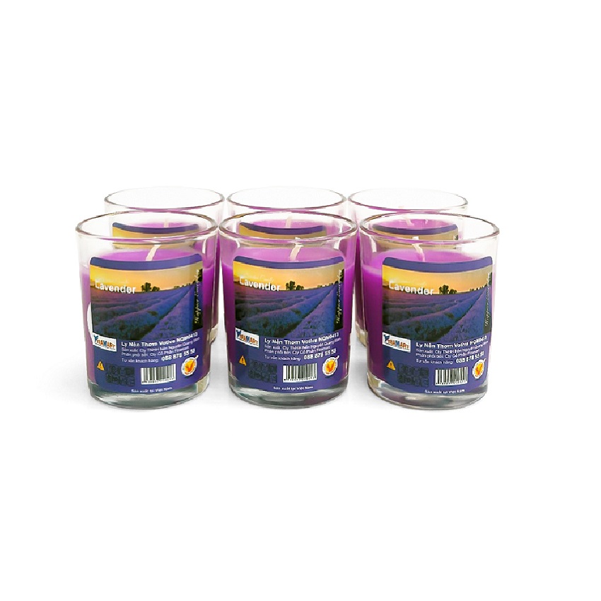 Hộp 6 ly nến thơm votive Miss Candle FTRAMART NQM0413 Lavender (Hương oải hương)