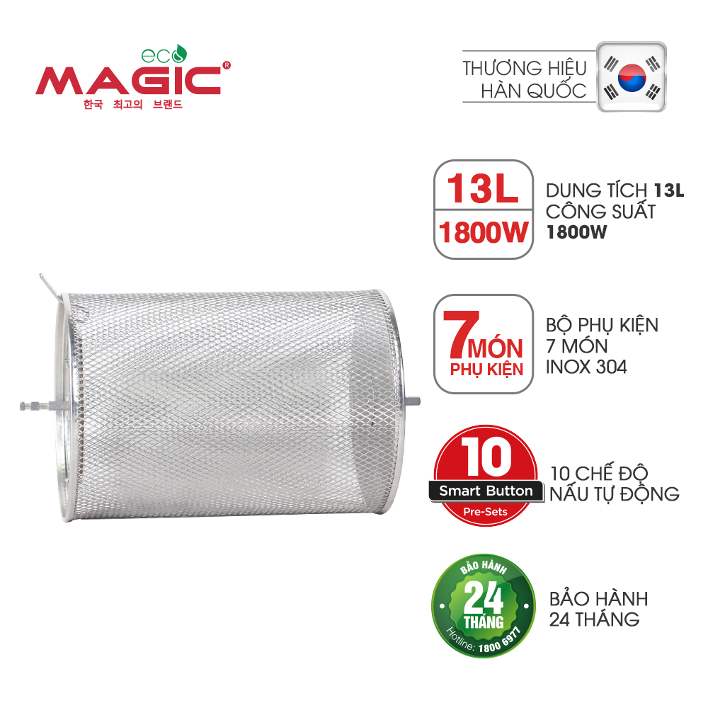 Nồi chiên không dầu kết hợp lò nướng Magic Eco M13 (13 Lít)  - Hàng chính hãng