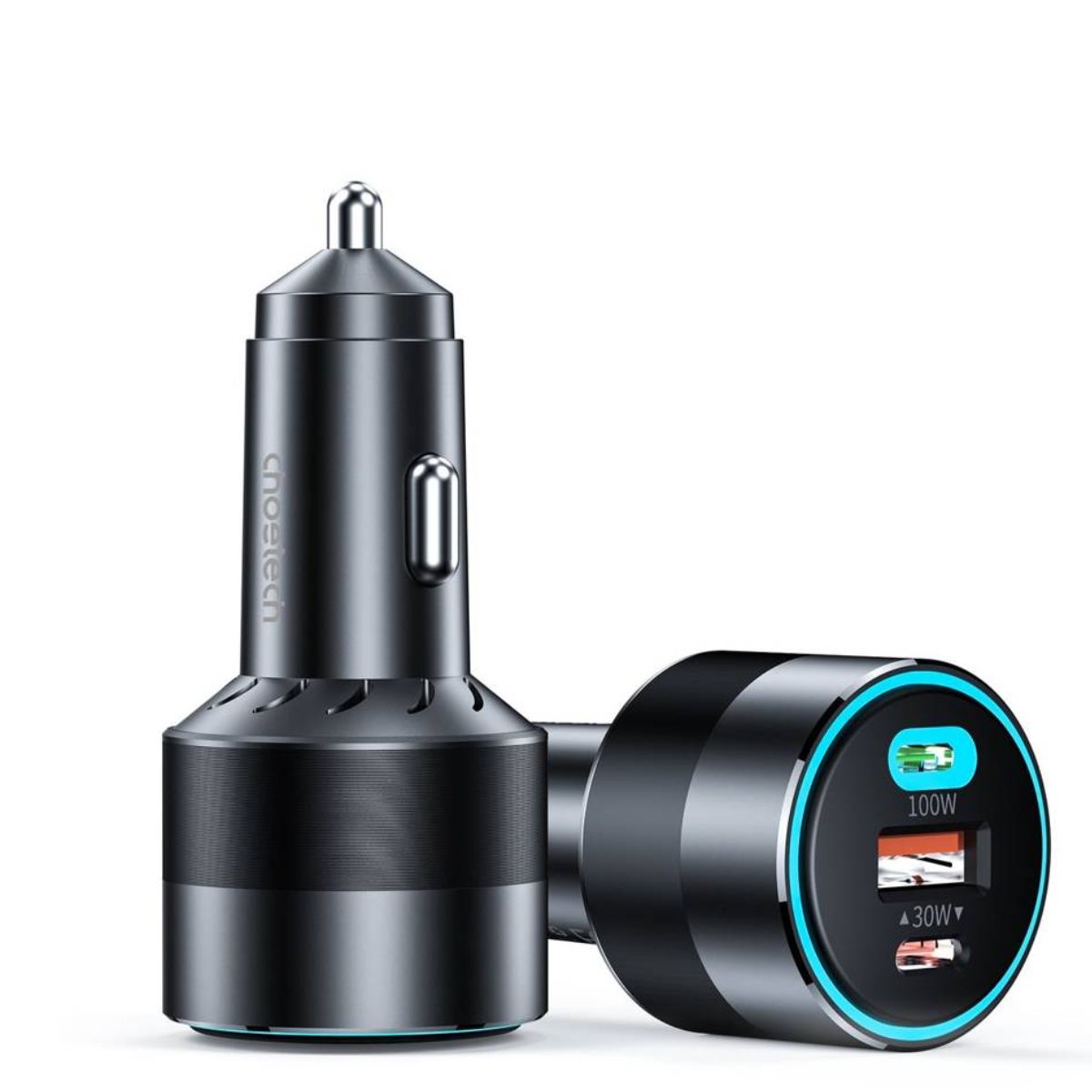 Tẩu sạc Choetech TC0011 nhanh công suất cao 130w  có 2 cổng PD+ 1 cổng USB A dùng trên ô tô (hàng chính hãng)