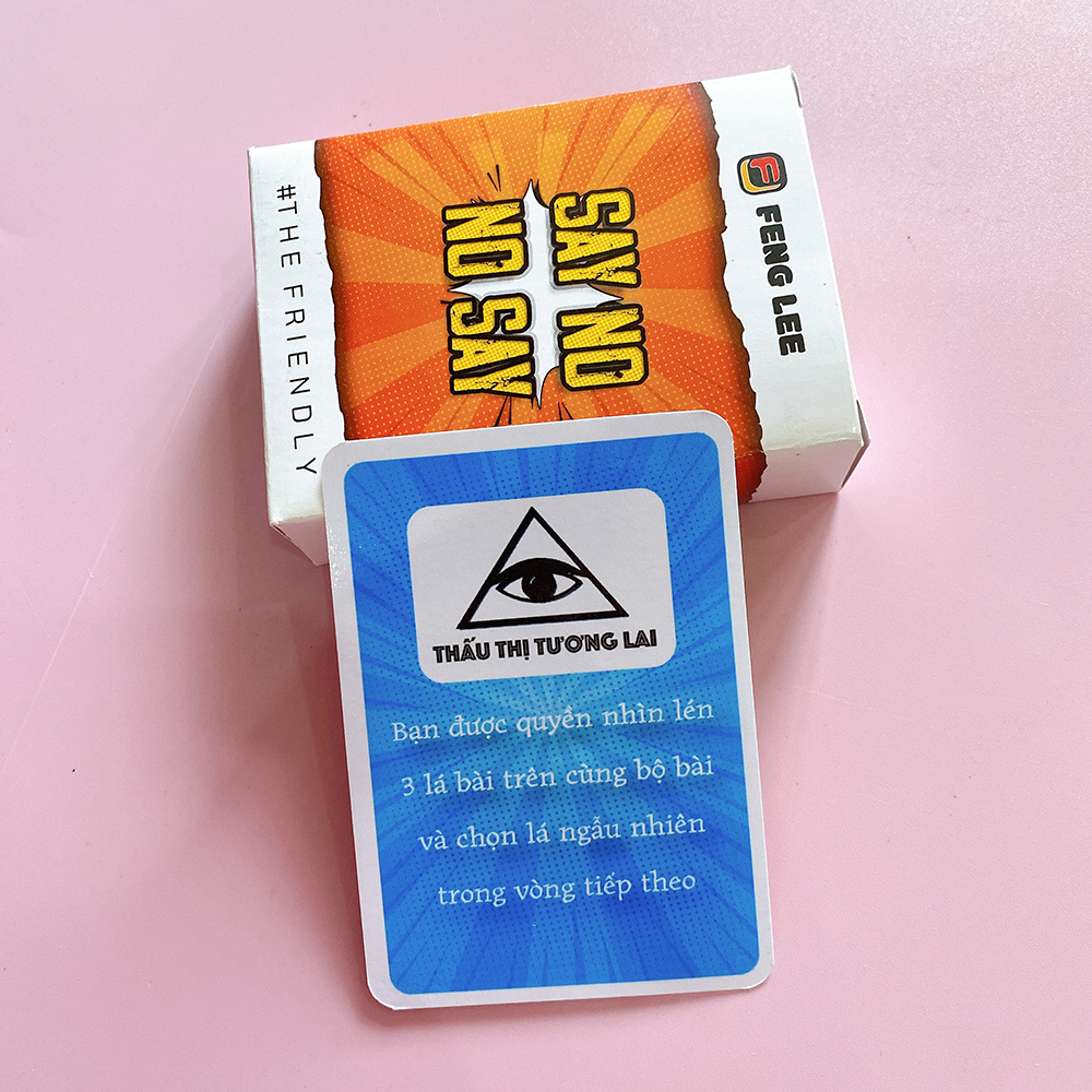Bài drinking game SAY NO NO SAY boardgame trò chơi hội nhóm cho cuộc vui bùng nổ 72 lá bài chống thấm nước