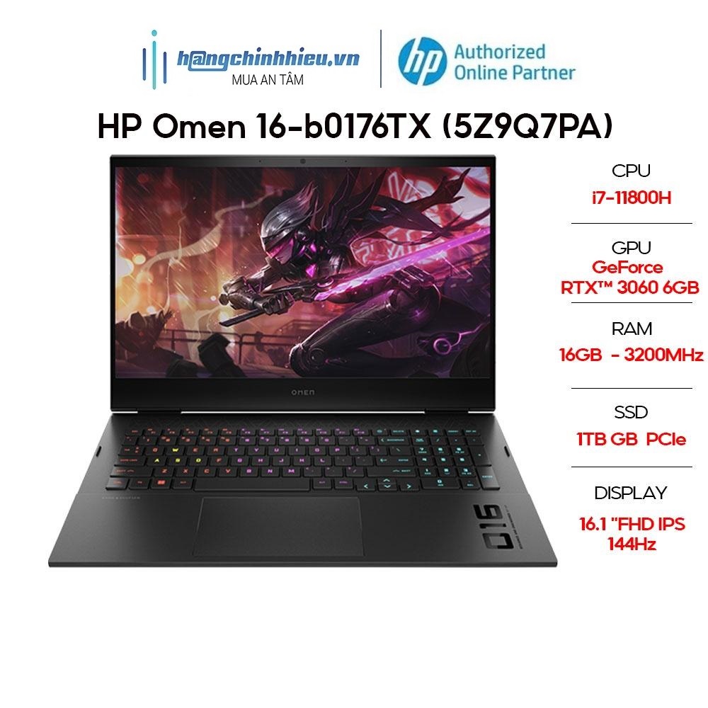 Laptop HP Omen 16-b0176TX (5Z9Q7PA) (i7-11800H | 16GB | 1TB | GeForce RTX 3060 6GB | 16.1' FHD 144Hz | Win 11) Hàng chính hãng