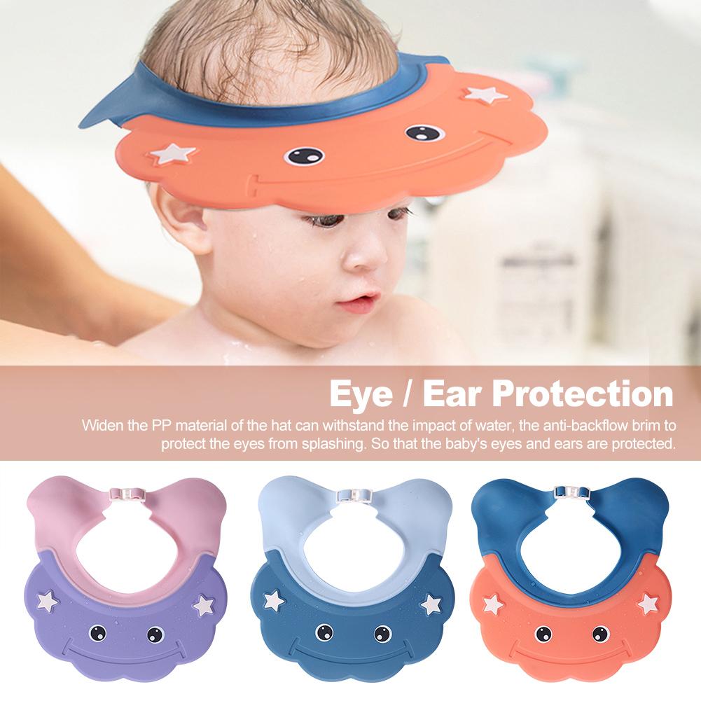 Trẻ Em Gội Tắm Che Mềm Lá Chắn Có Thể Điều Chỉnh Vòng Đầu Silicone Mũ Tắm Cho Bé Bảo Vệ Tai Mũ Nhẹ