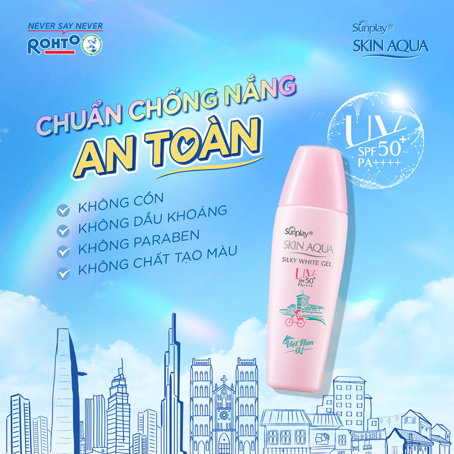 Gel chống nắng dưỡng da trắng mịn Sunplay Skin Aqua Silky White Gel Limited Edition SPF 50+ PA++++ (30g)