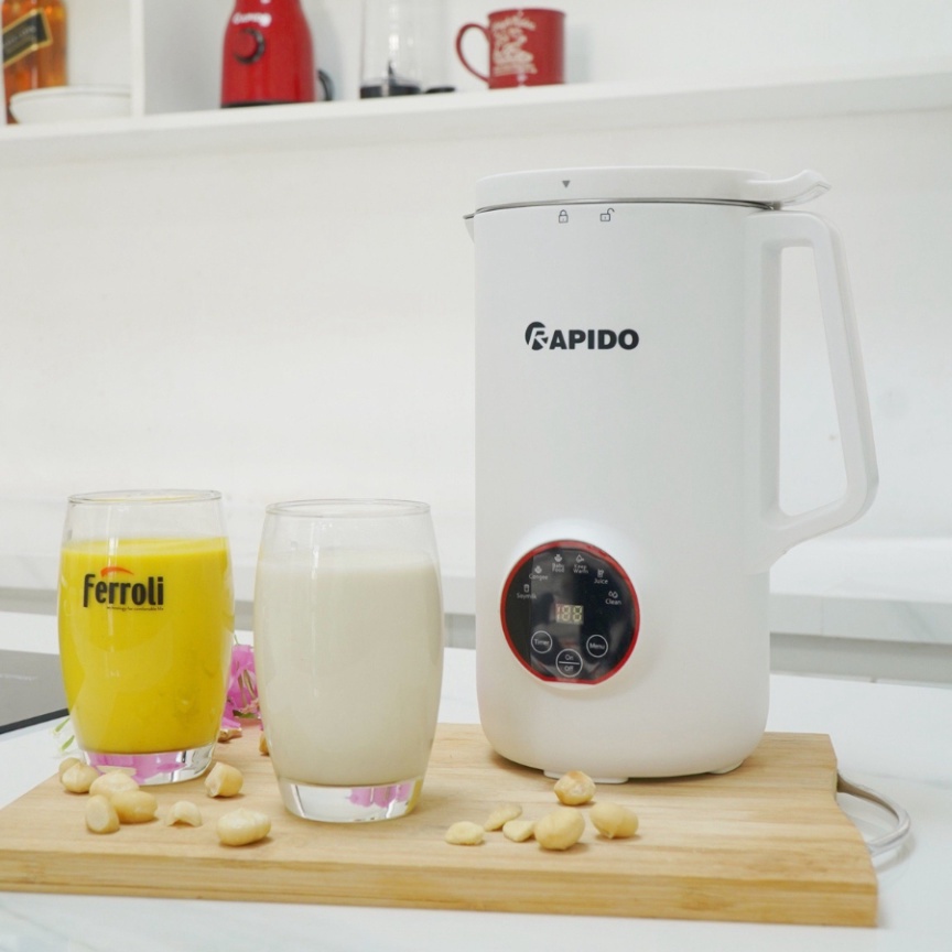 Máy sữa hạt mini RAPIDO RHB-500D, 6 chức năng xay nấu tự động, bảo hành 12 tháng - Hàng chính hãng