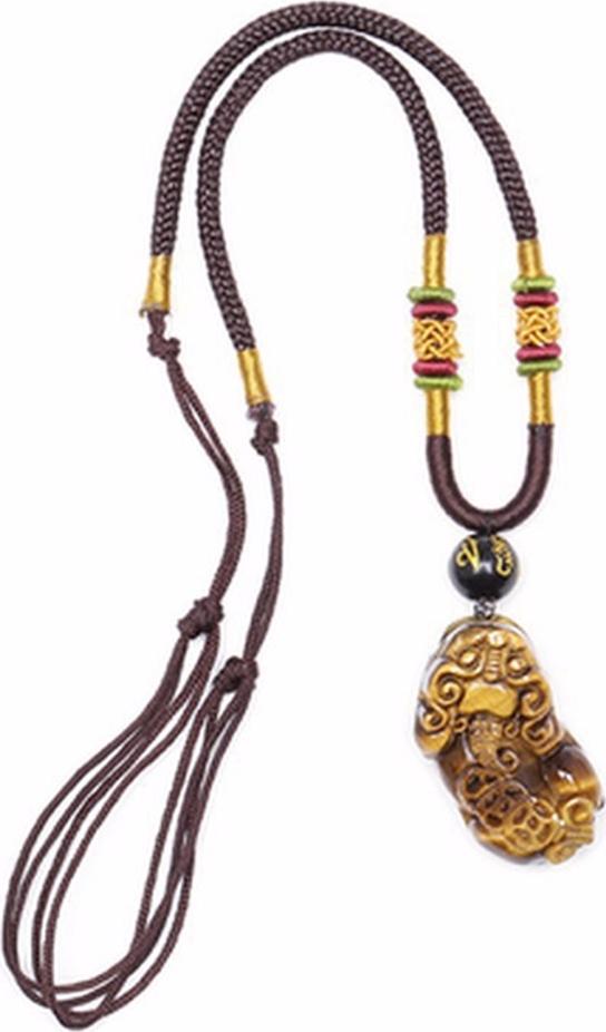 Bộ Vòng Cổ Tỳ Hưu Opal Lớn Mặt Thạch Anh Tím