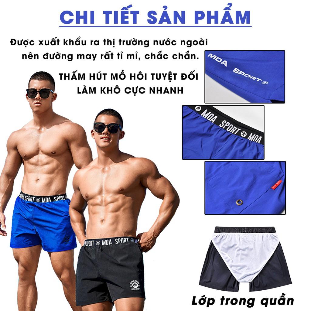 Quần đùi nam thể thao CẠP TO cho người chạy bộ, tập gym, đá bóng, đi bơi, đi biển thoáng khí, đàn hồi 4 chiều