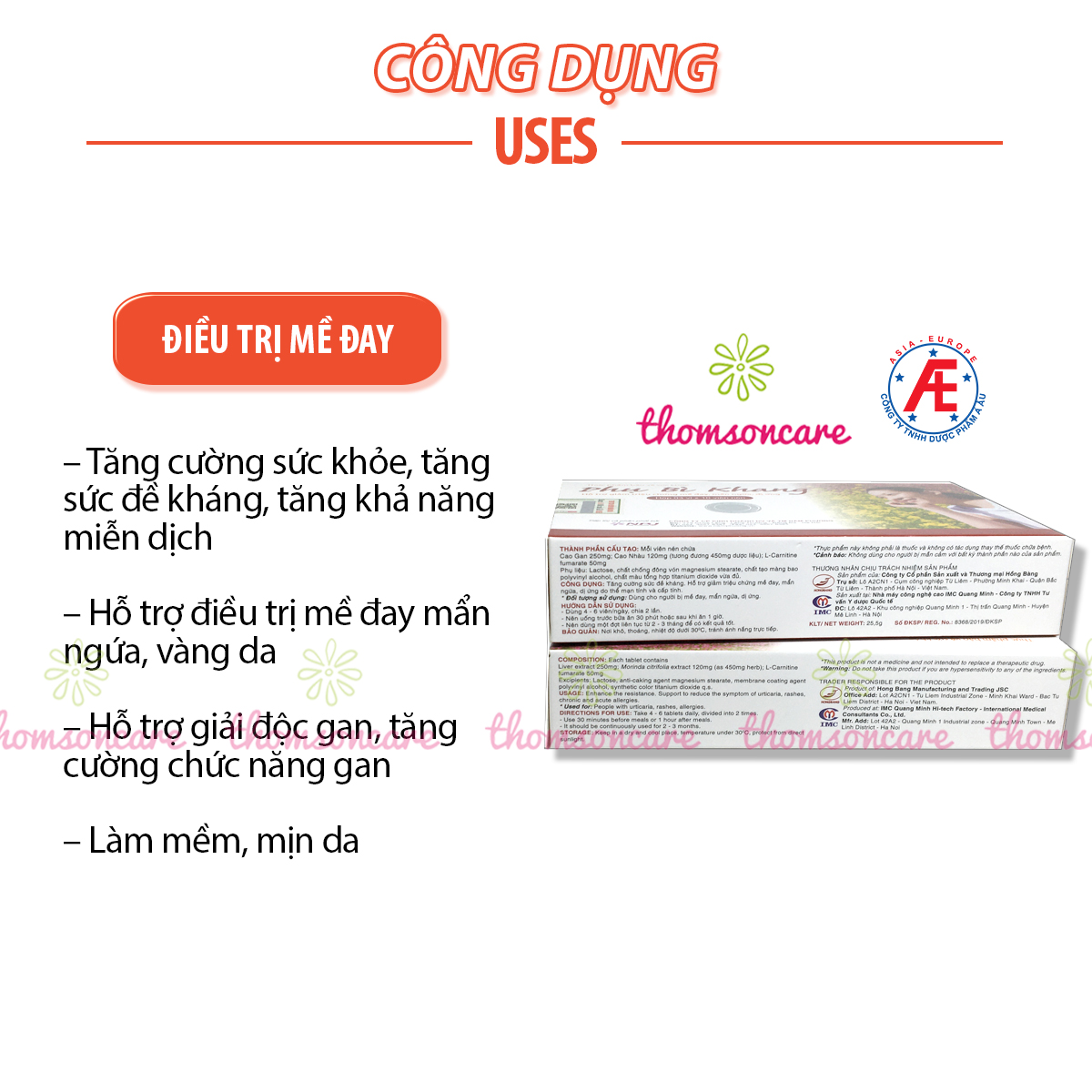 Phụ Bì Khang - Hỗ trợ giảm mề đay, mẩn ngứa, dị ứng từ thảo dược - Giúp thanh nhiệt, mát gan