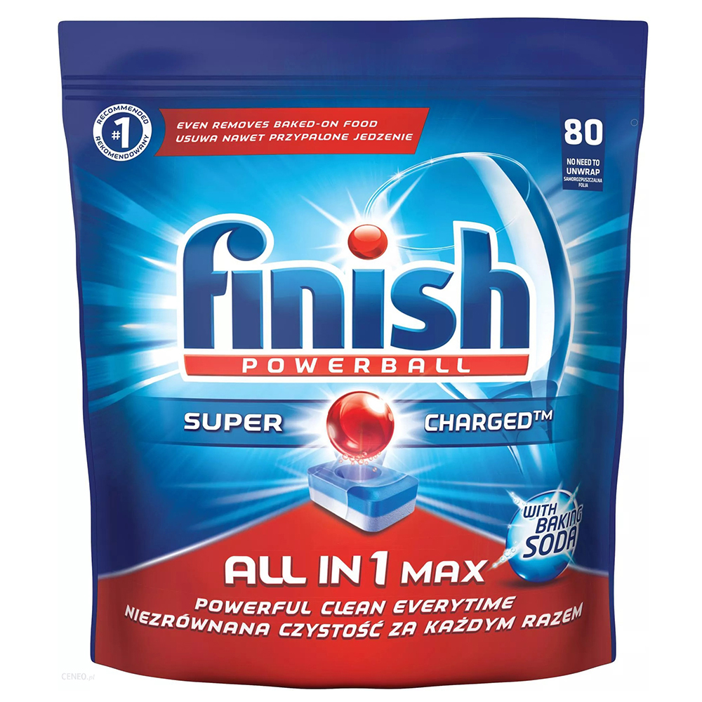 Túi 80 viên rửa chén Finish All In 1 Max Dishwasher Tablets Soda QT025453