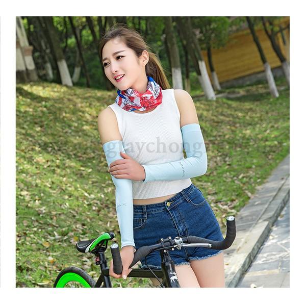 GĂNG TAY CHỐNG NẮNG AQUA-X KHÔNG XỎ NGÓN CHO NAM NỮ MÀU XANH DA TRỜI / CHỐNG TIA UV 95%, CO DÃN THOÁNG MÁT, ÔM TAY, KHÔNG TỤT