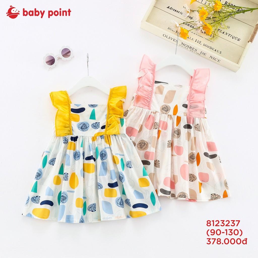 Váy Babydoll Tay Cánh Tiên Họa Tiết Phối Màu Độc Đáo Cho Bé Từ 2-7 Tuổi